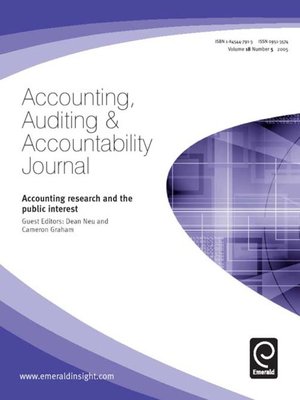 cover image of Accounting, Auditing & Accountability Journal, Volume 18, Issue 5